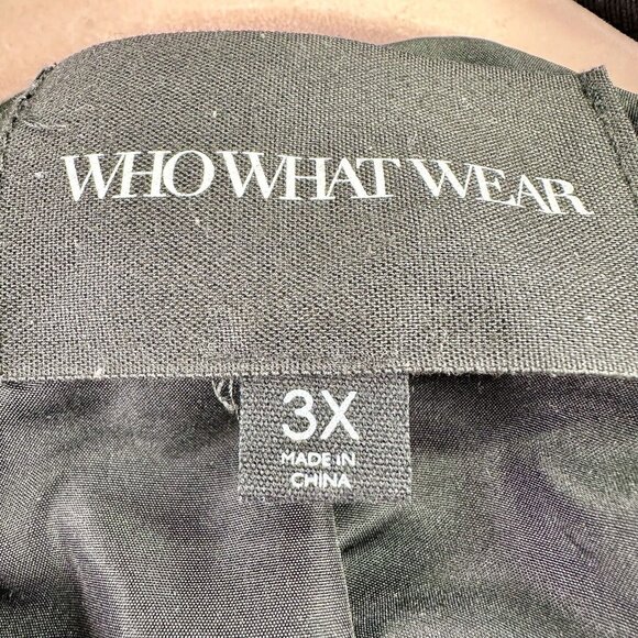 WHO WHAT WEAR Floral Jacket Women’s 3X Black Fall Zipper w/ Pockets Cinch Waist - Picture 10 of 16